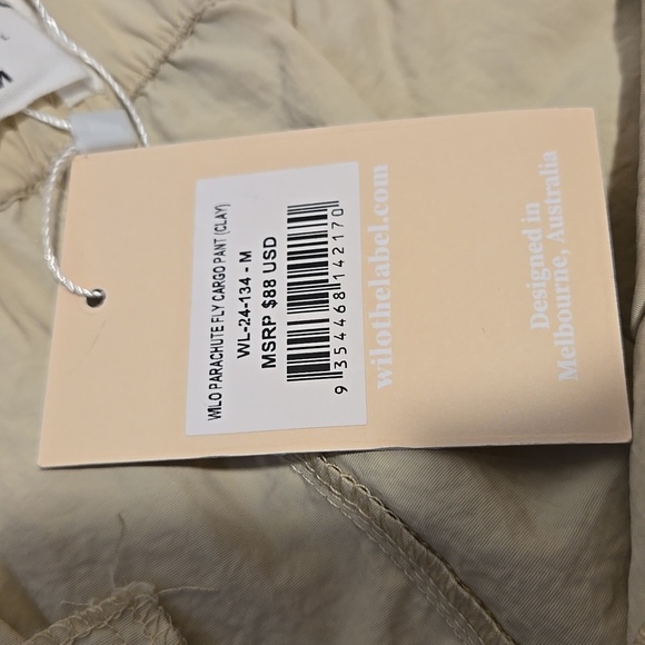 Wilo The Label Clay Parachute Fly Cargo Elastic Waist and Zip Pant Size Medium - Picture 5 of 12